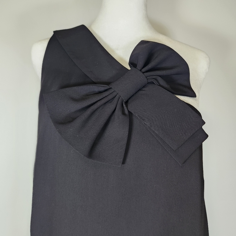 CeCe Black One Shoulder Sheath Cocktail Dress Size 8 - Picture 4 of 7